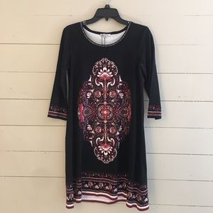 NEVER WORN: wool shift dress with intricate design